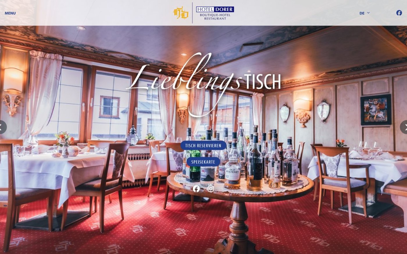 Website Boutique-Hotel Restaurant Dorer · Schönwald – Webdesign von Gehring Media