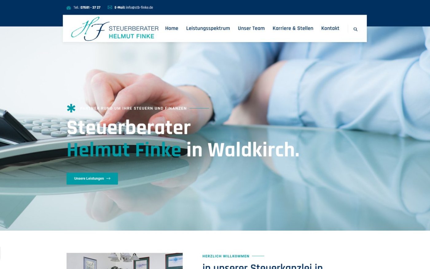 Website Steuerberater Finke · Waldkirch – Webdesign von Gehring Media